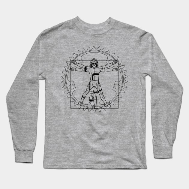 VITRUVIAN CYCLIST Long Sleeve T-Shirt by reigedesign